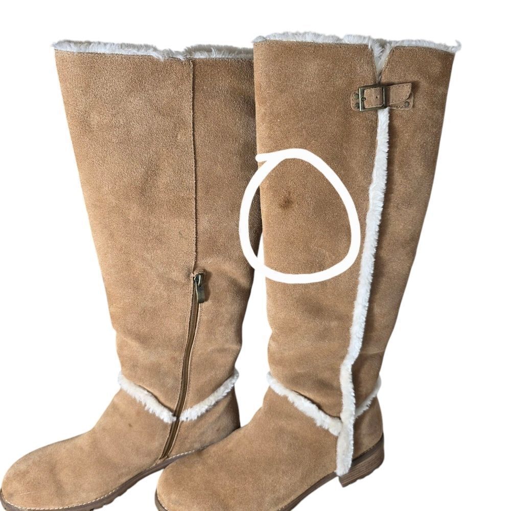 Bjorndal Allison Camel Tan Suede Knee-High Boots Size 11 - Picture 16 of 17